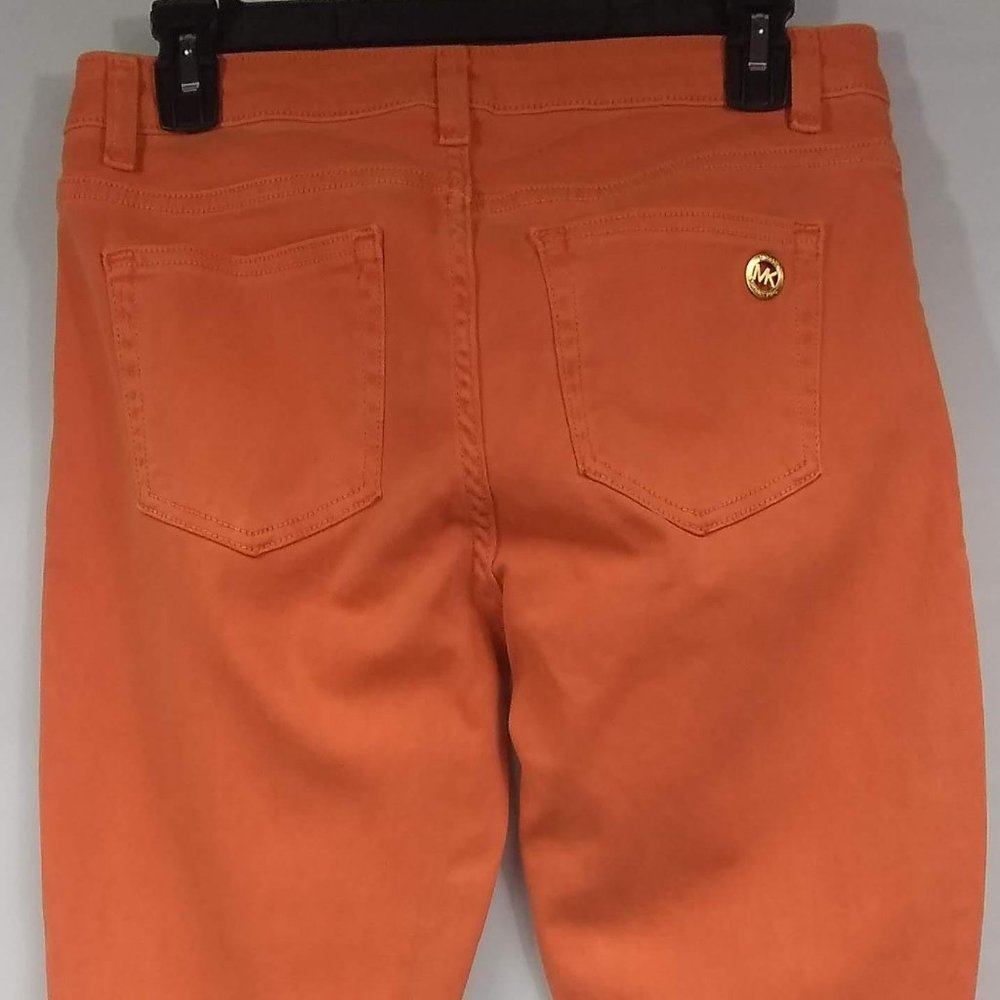 Michael Kors Izzy Skinny Mid Rise Jeans Marigold Size 4 - Picture 9 of 9